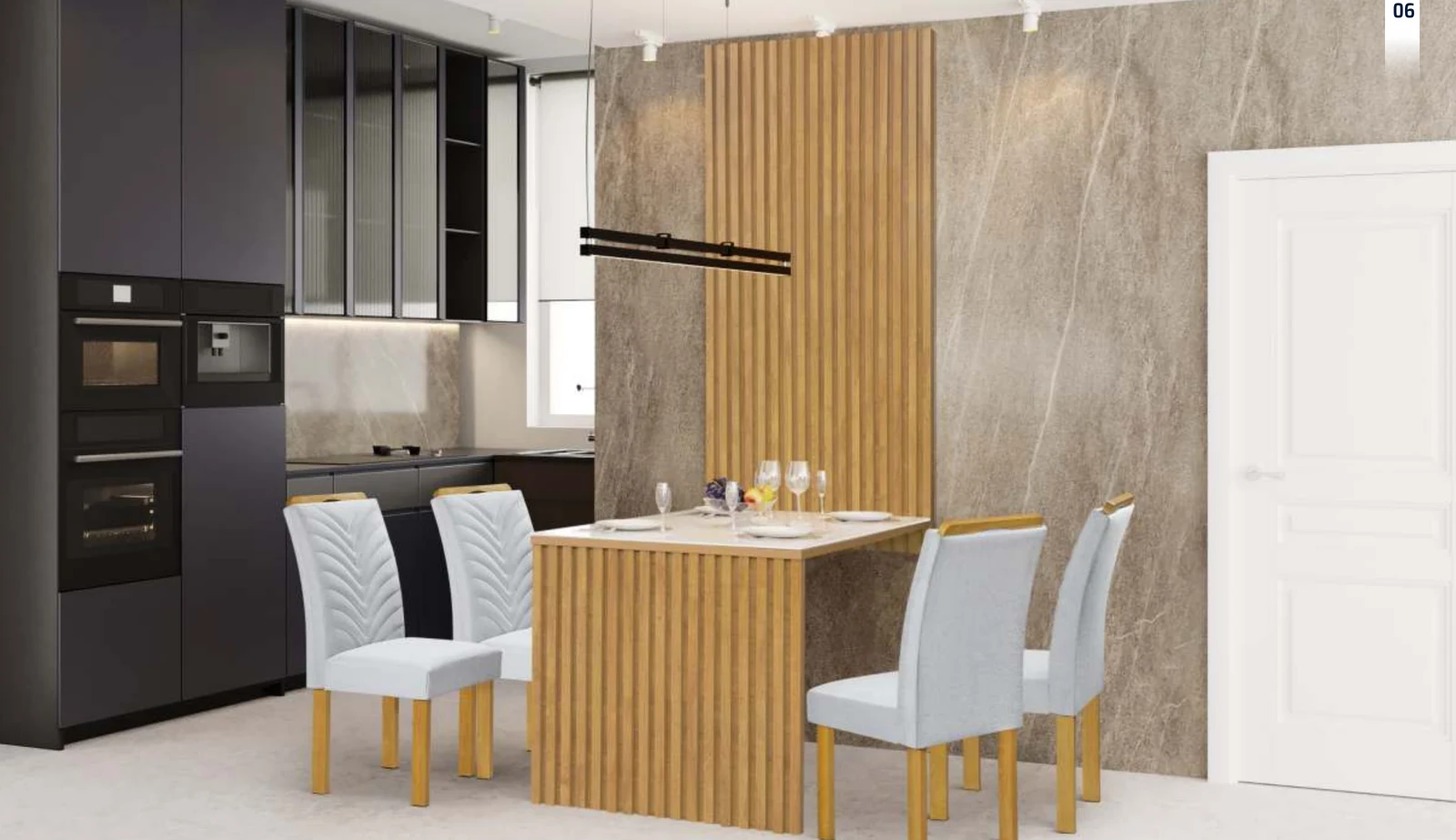 Ambiente CEL Móveis com mesa Chicago