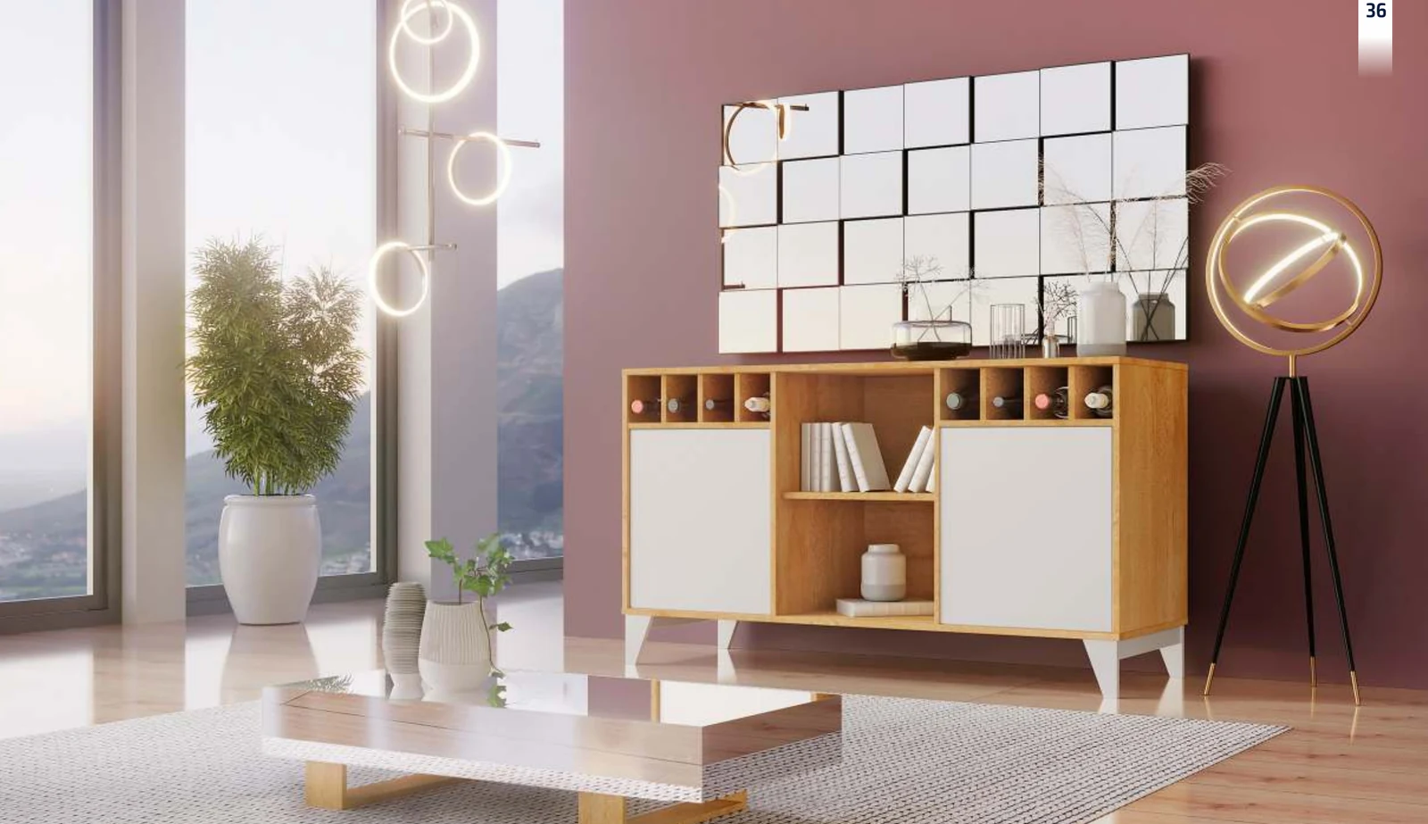Ambiente com decoração e móveis CEL